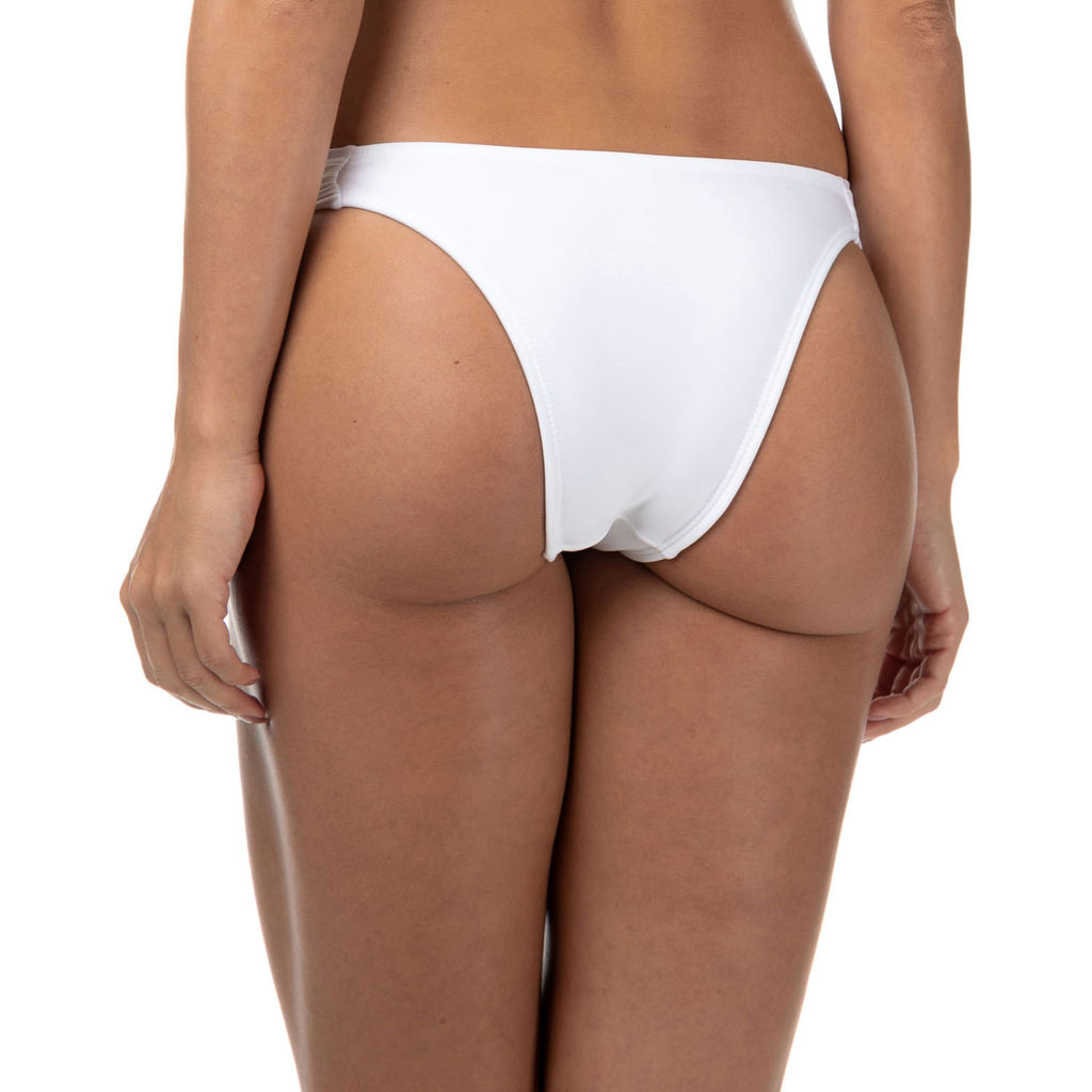 Calcinha Praia Lateral Franzida Branco