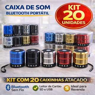 Atacado KIT 10 15 e20 Mini Caixinha De Som 887 Bluetooth Portátil Bateria Recarregável