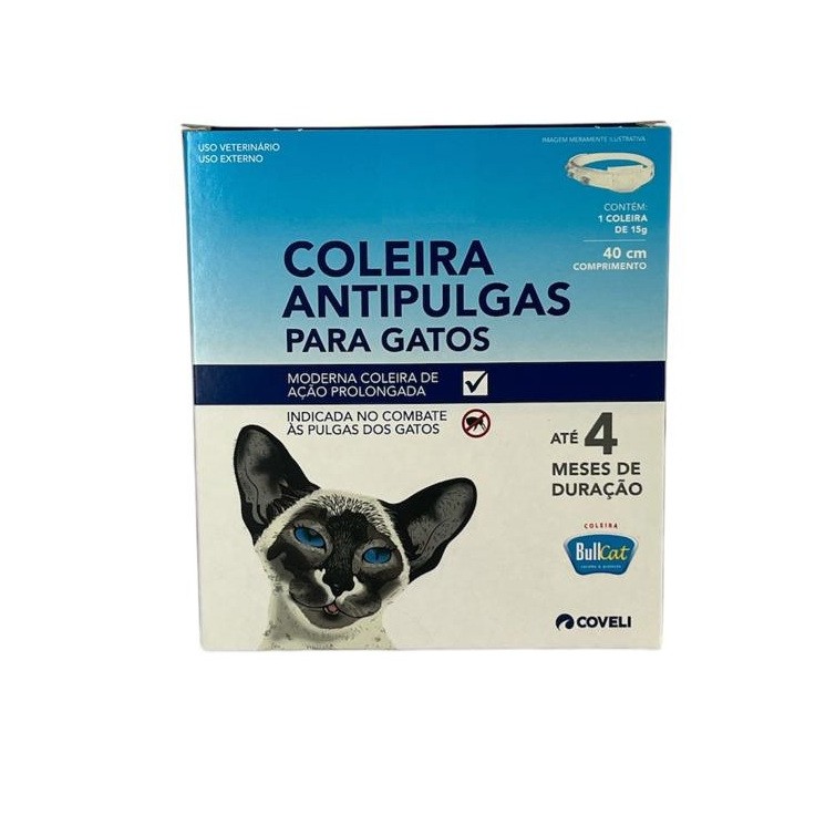 Coleira Antipugas Bullcat 15gr - Coveli em Oferta na Shopee