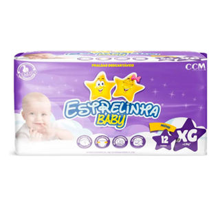 Fralda Estrelinha Baby Tamanho XG Pacote Prático 12 Unidades Descartáveis em Oferta na Shopee
