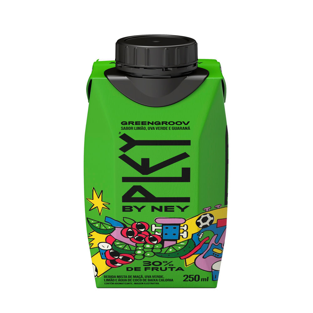Bebida Mista Tial Pley By Ney Greengroov Sabor Limão Uva Verde e Guaraná 250ml