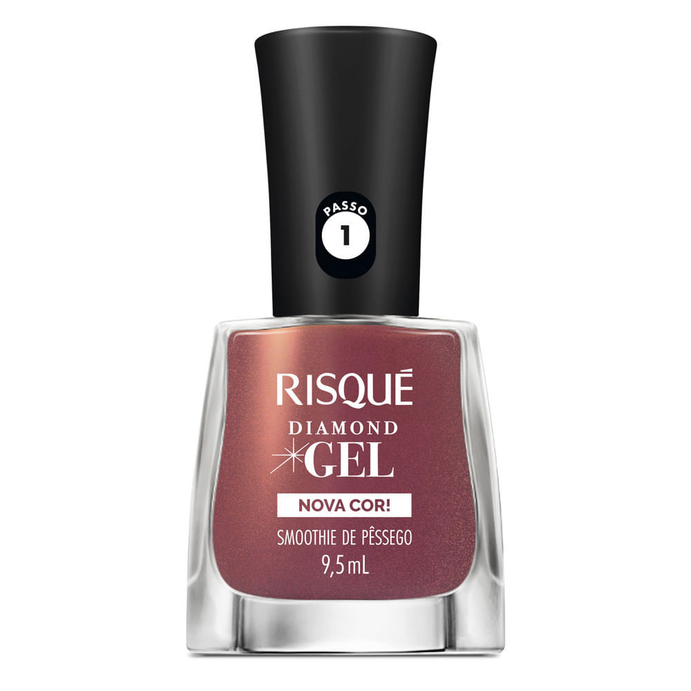 Esmalte Risqué Diamond Gel Nova Cor Smoothie de Pêssego 9,5ml em Oferta na Shopee
