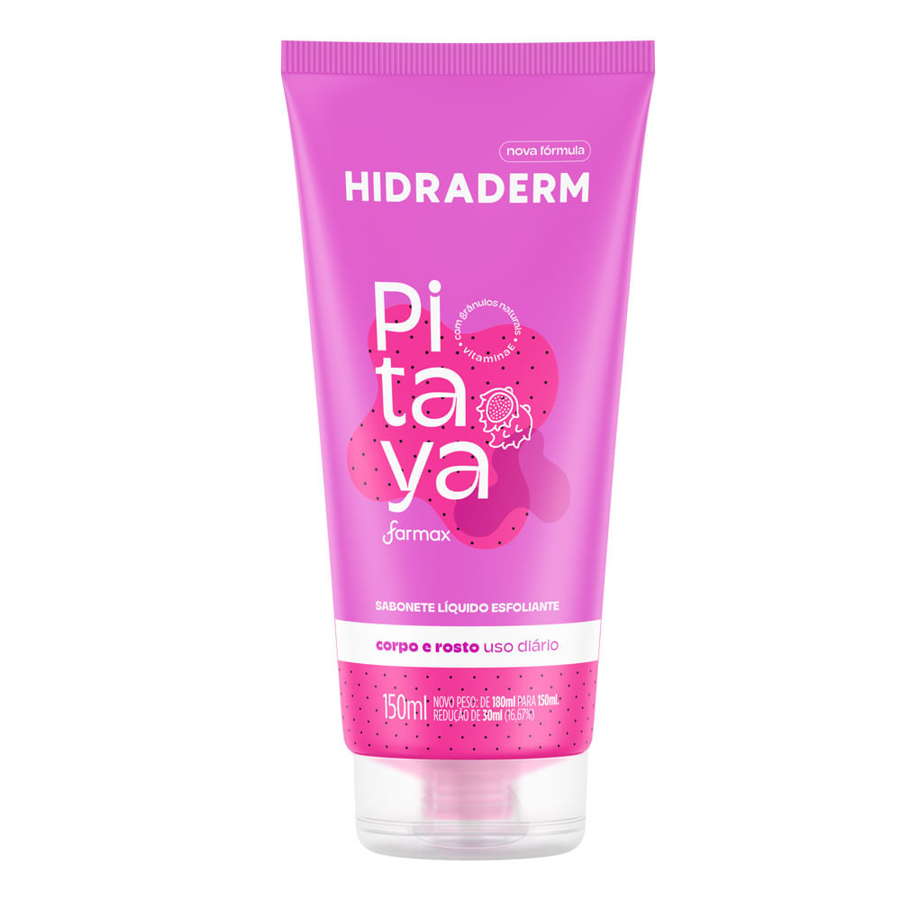Sabonete Líquido Hidraderm Esfoliante Pitaya Corpo e Rosto 150ml em Oferta na Shopee