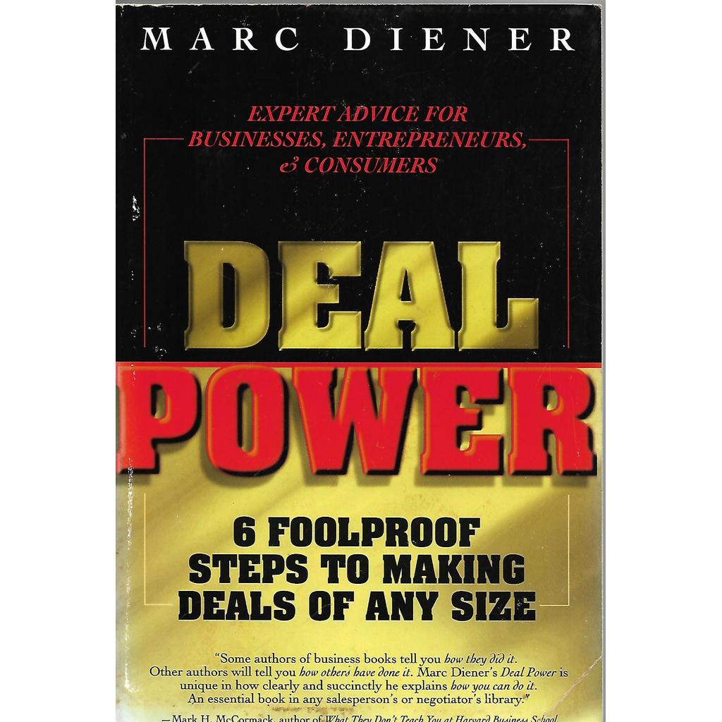 Deal Power: 6 Foolproof Steps To Making Deals Of Any Size de Marc Diener 7733342 — R$ 30,00 em Shopee