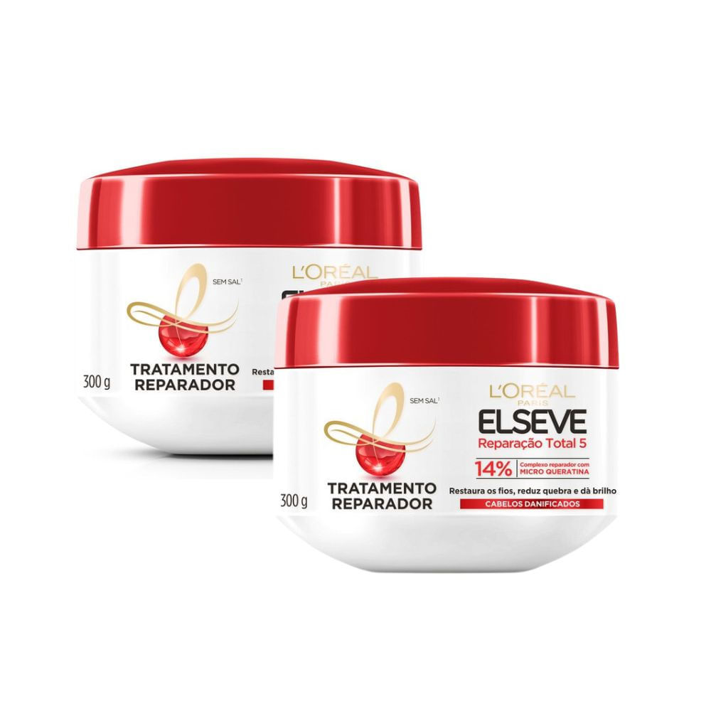Kit 2 Creme de Tratamento Elseve Reparação Total 5 com 300g em Oferta na Shopee
