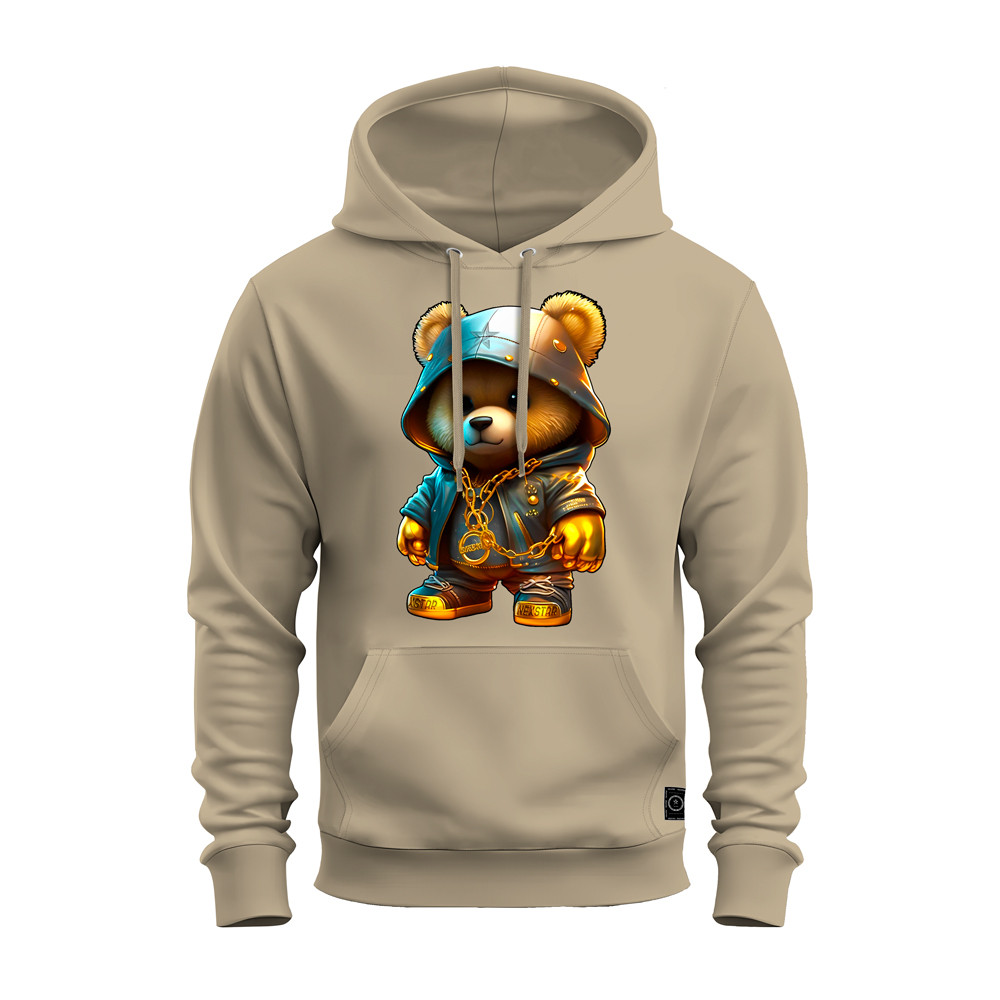 Moletom Canguru Bolso Estampado Confortável Urso Blindado Unissex Blusa Flanelado Quentinho