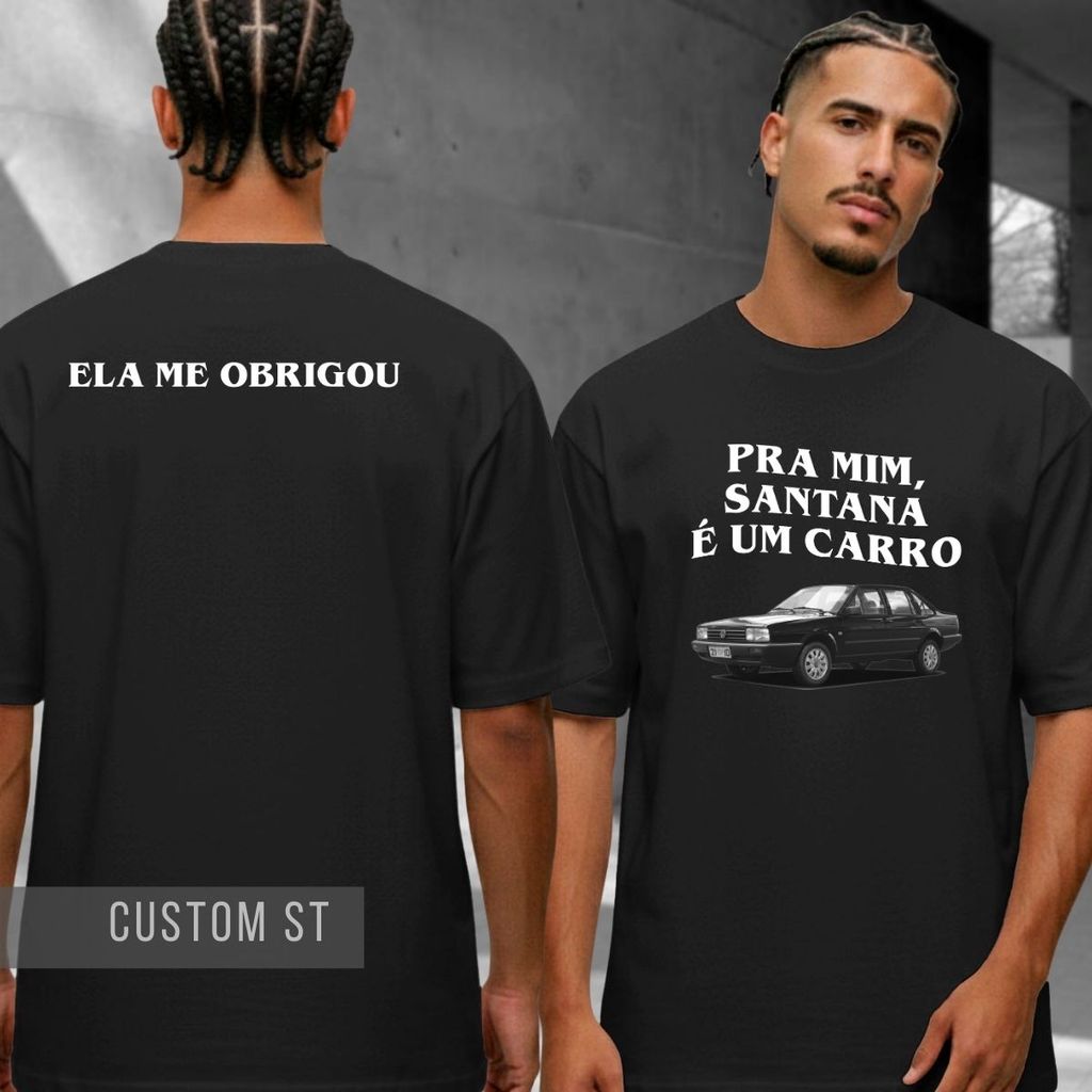Camiseta Pra Mim Santana E Um Carro Ela Me Obrigou Meme Engracada Humor Luan Cantor Sertanejo Show Fan Quadrados em Oferta na Shopee
