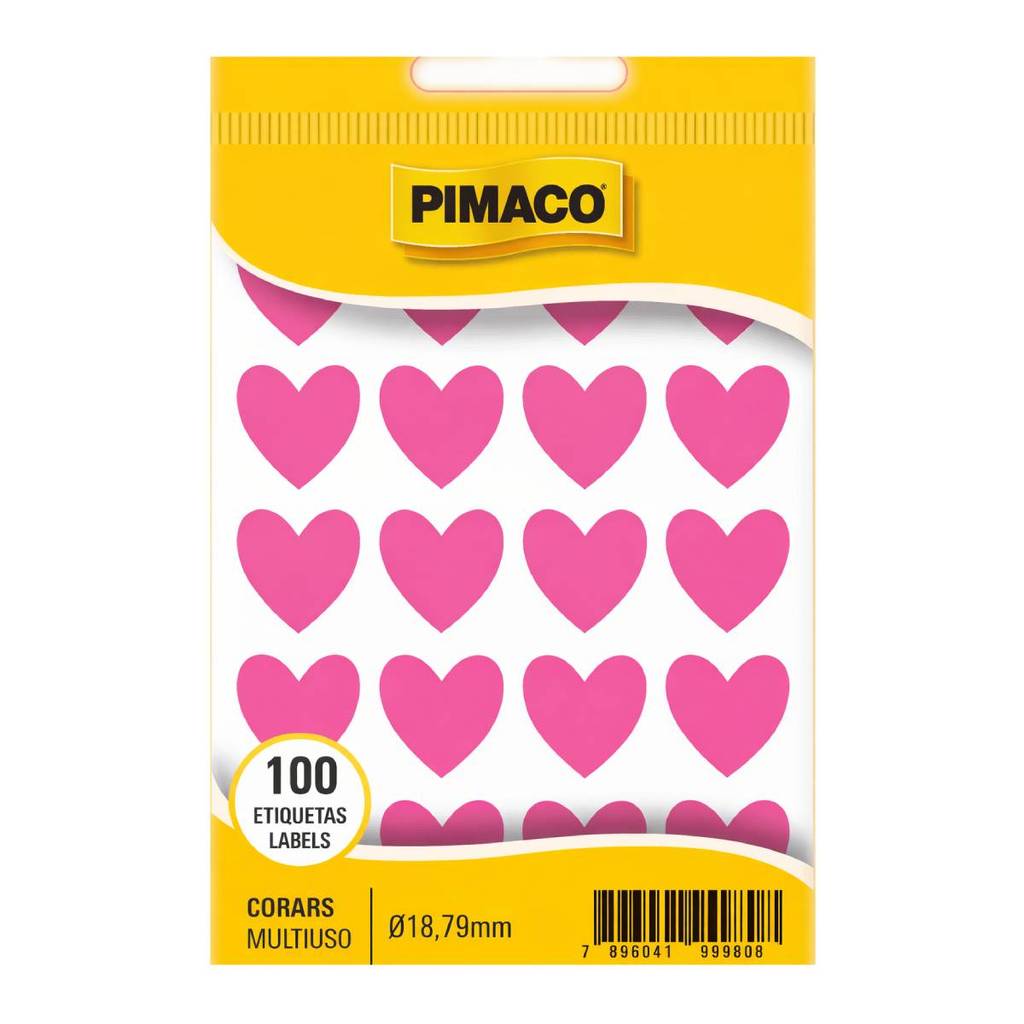 Etiqueta adesiva TP18 coração Rosa Pimaco