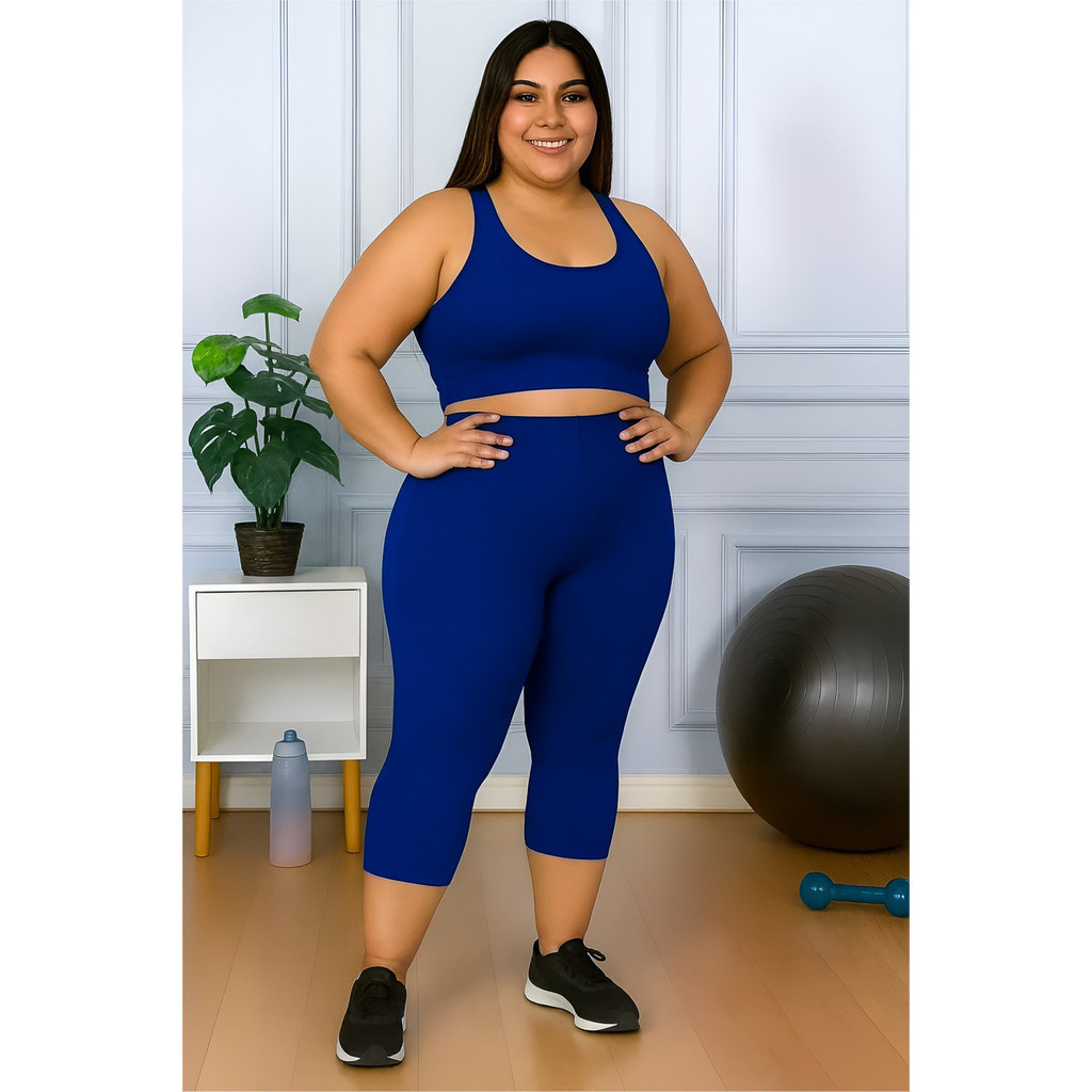Conjunto Calça Legging Corsário E Top Plus Size Academia ou Dia á Dia em Oferta na Shopee