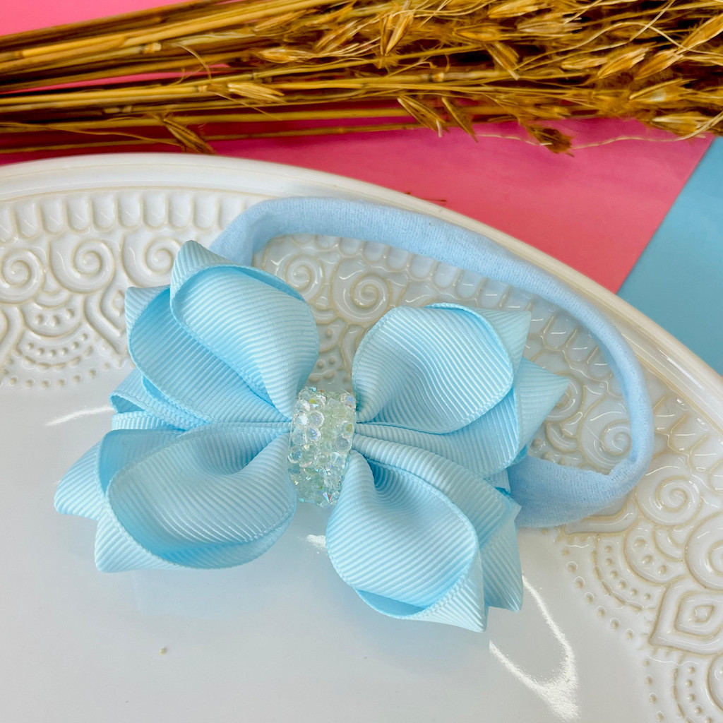 Laço na Faixinha / Laço de Bebê / Lacinho na Faixa RN / Laço Azul bebê / Laço F em Oferta na Shopee