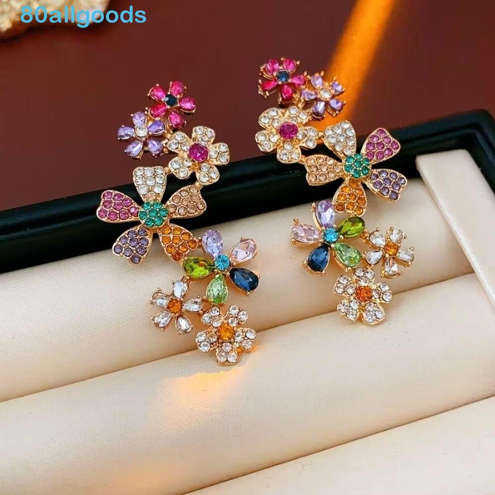 Brincos De Zircão ALLGOODS1 , Flores Estilo Doce De Artesanato Requintado Diamante Completo em Oferta na Shopee