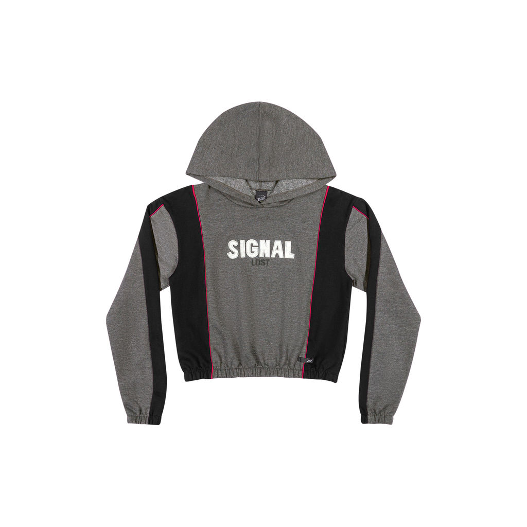 Blusão Juvenil Menina Cropped Moletom Signal Elian Beats Mescla em Oferta na Shopee