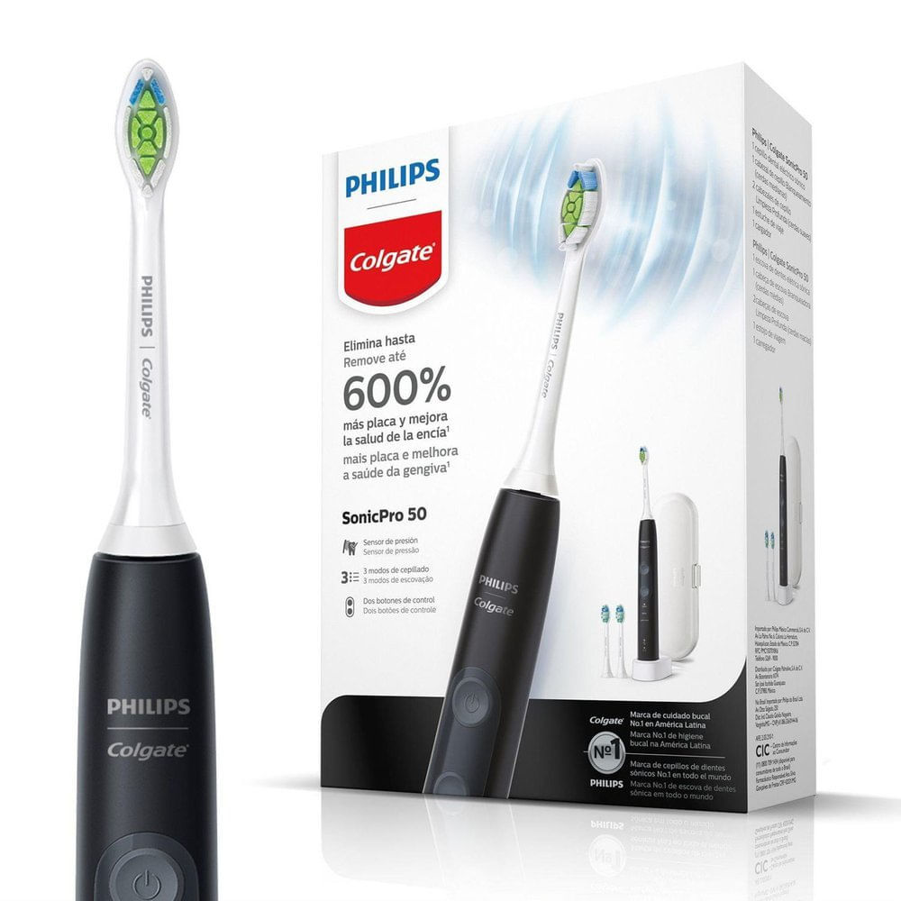 Escova Dental Elétrica Philips Colgate Sonic Pro 50 Recarregável em Oferta na Shopee