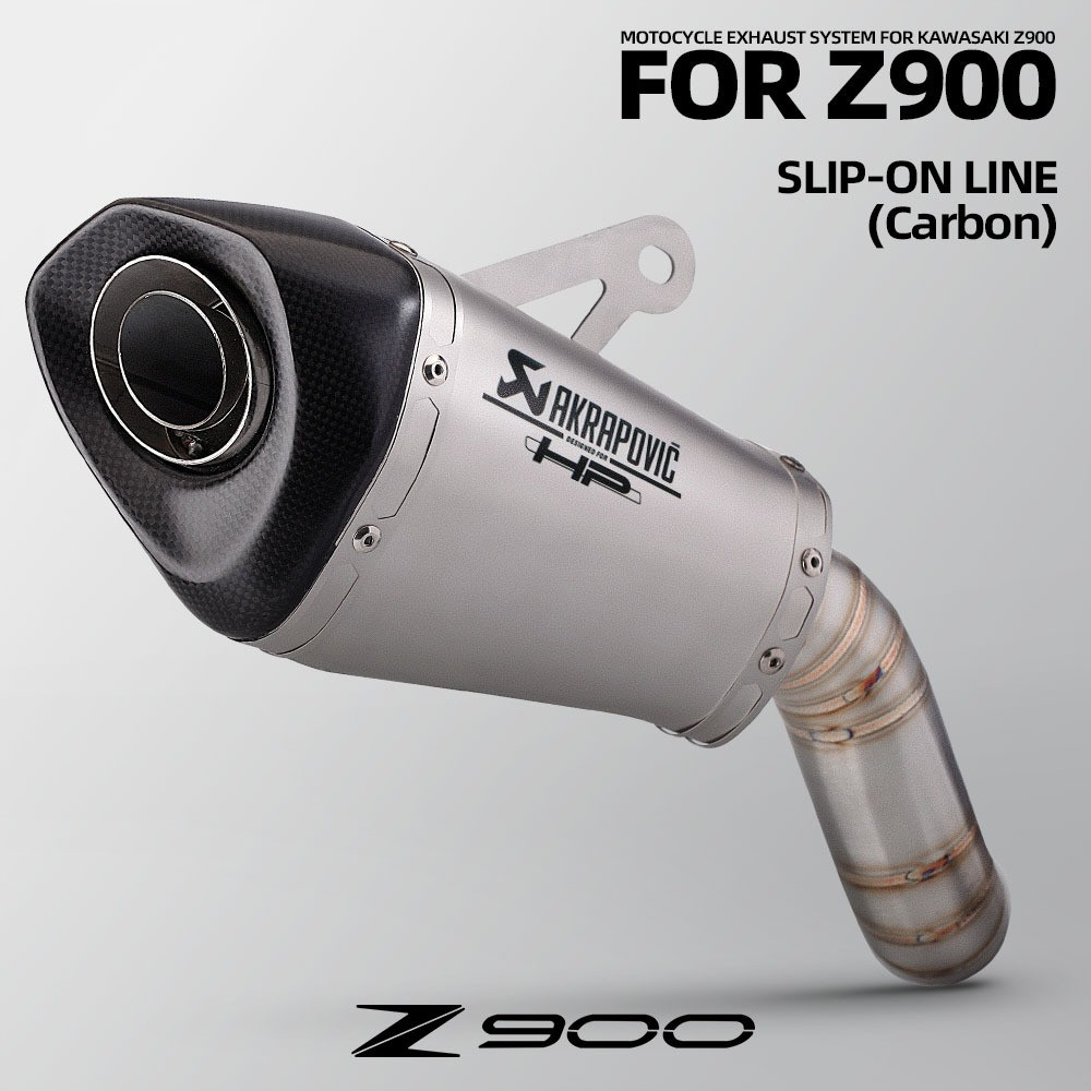 Silenciador de Escape Akrapovic Z900 para Motocicleta Kawasaki Z900 2017-2025, Slip-On com DB K CEMF