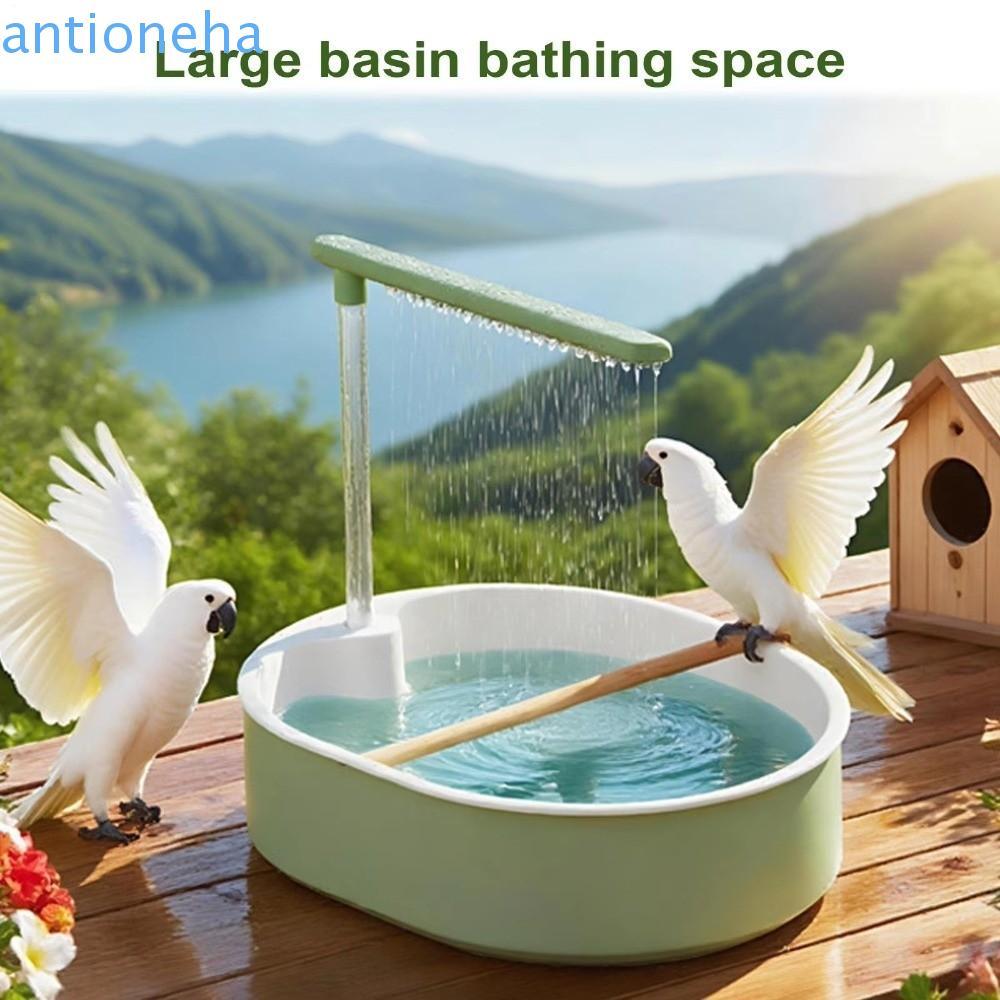 Banheira Automática Para Pássaros ANTIONEHA , Chuveiro De Papagaio Confortável De Grande Capacidade , Com Bastão De Desc
