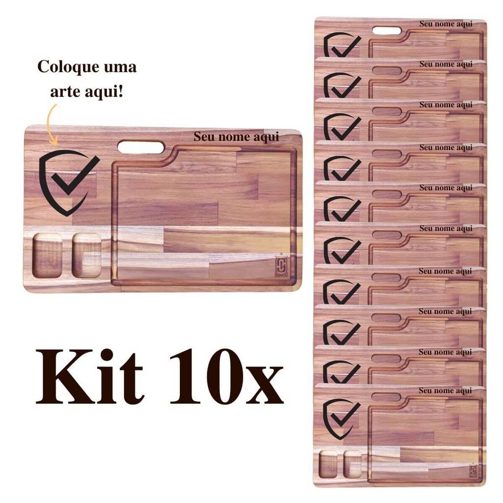 Tábua De Carne Personalizada Kit 10x Para Churrasco Com Nome Madeira Corte Cozinha Profissional Luxo em Oferta na Shopee
