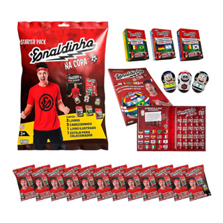 Starter Pack Enaldinho na Copa + 12 Envelopes (15 Cabeçudinhos, Livro Ilustrado e Estojo) Oficial em Oferta na Shopee