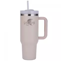 Copo Térmico Leonidas, 1180ml, Com Canudo, Quente ou Frio, Metal, Rosa Claro, LN-GL-ST1180MLLP