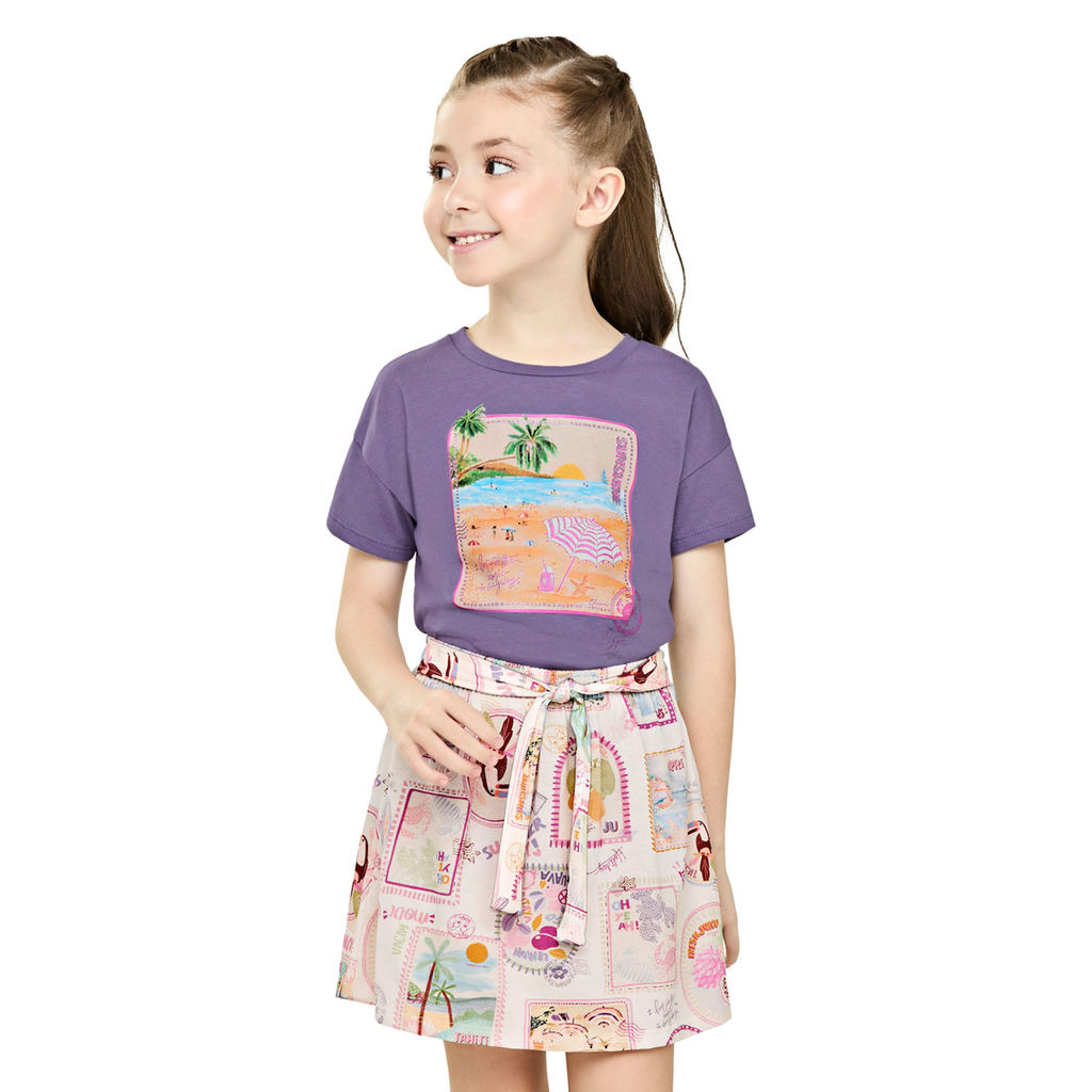 Conjunto Infantil Menina Brilho Stamp Elian Lilás em Oferta na Shopee