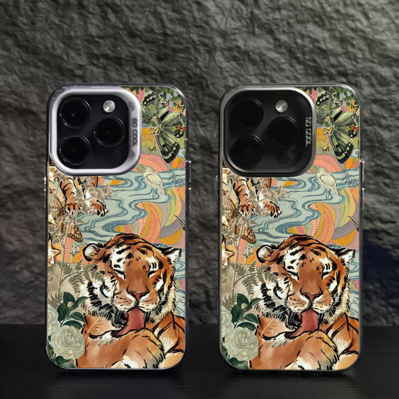 Capinha Tigre ukiyo-e Anti-impacto Caso De Telefone Para iPhone 17 16 pro max 11 12 13 14 15 plus capa