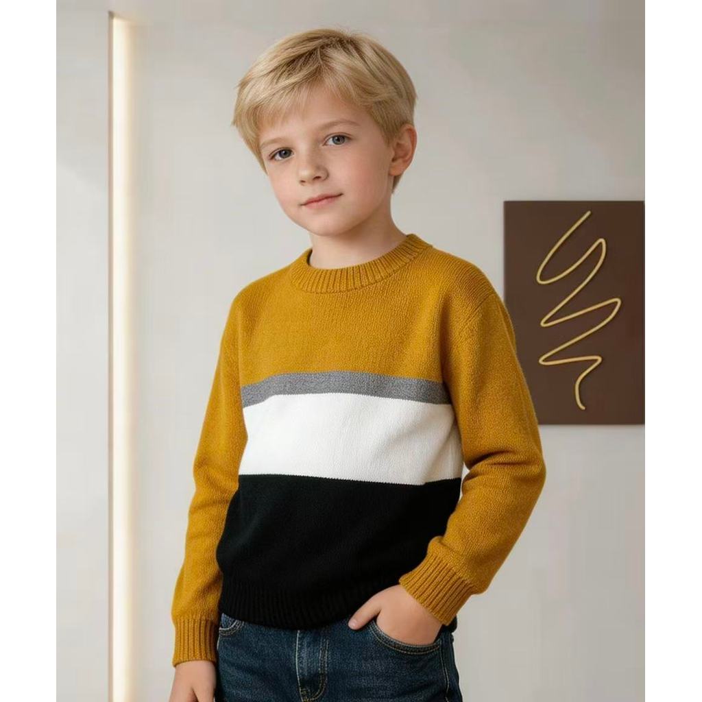 Novo suéter de tricô para meninos e meninas, adequado para uso no outono e inverno