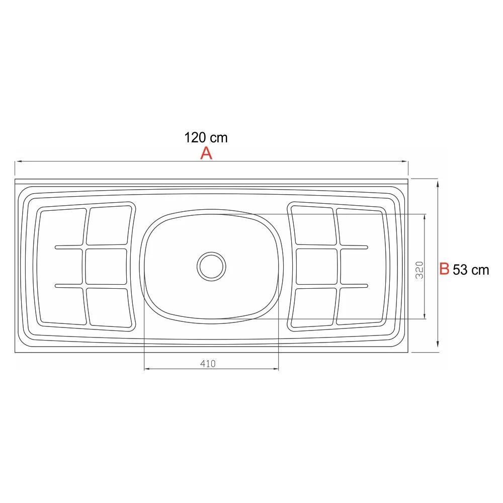 Pia de Cozinha com Cuba e Válvula Bali 120cm Aço Inox - Ghel Plus · foto 2
