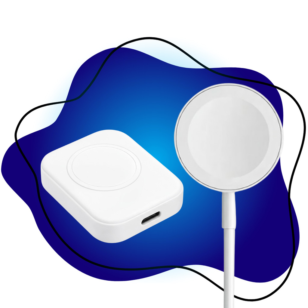Kit Carregador Magnético E Base Magnética Portátil Indução para Apple Watch