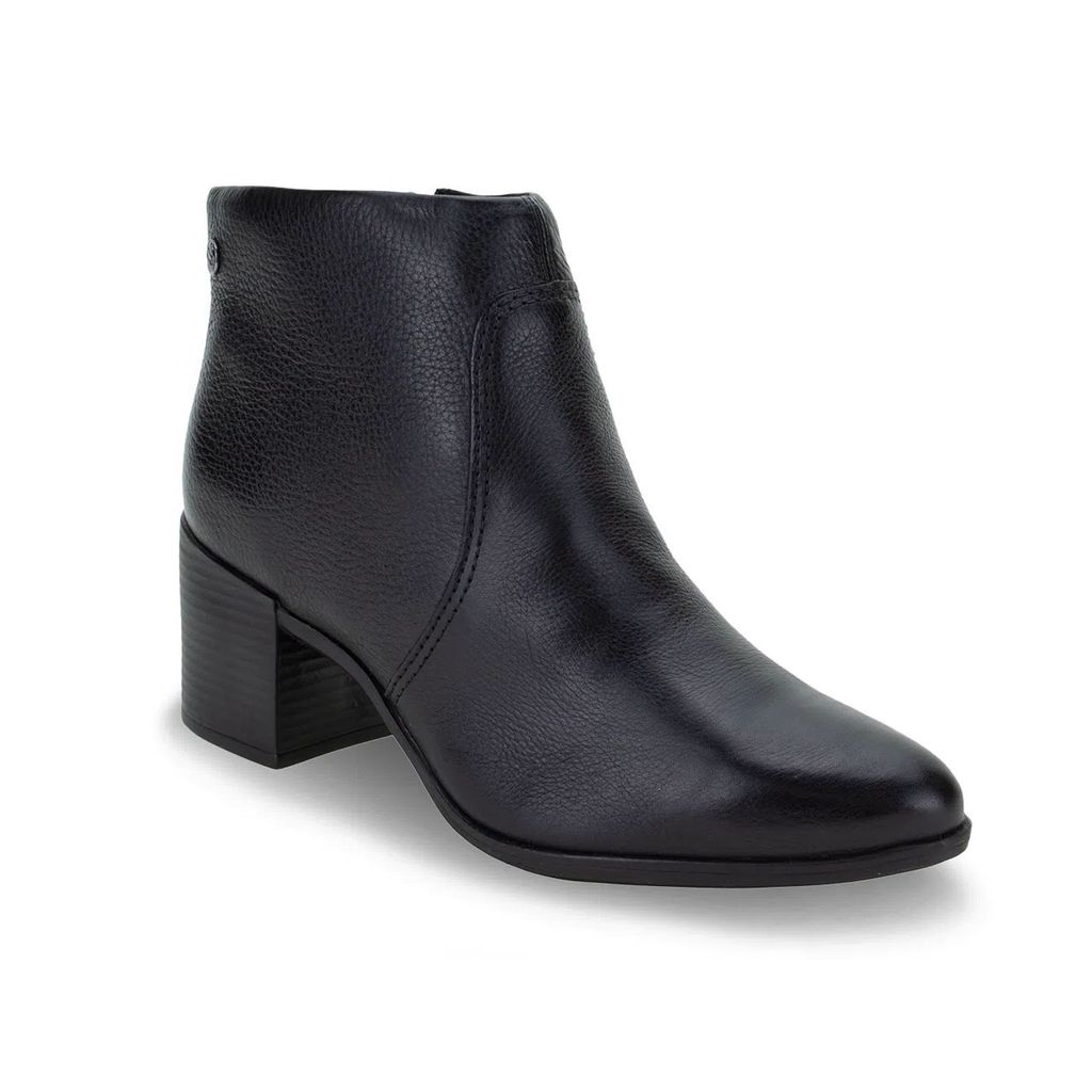 Bota Feminina Bottero Cano Curto Salto Couro 346901 Preto