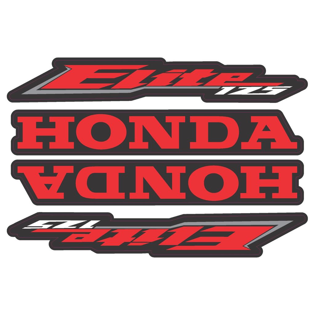 Kit 4 Adesivos Moto Honda Elite 125 Cor Vermelho em Vinil Laminado Premium