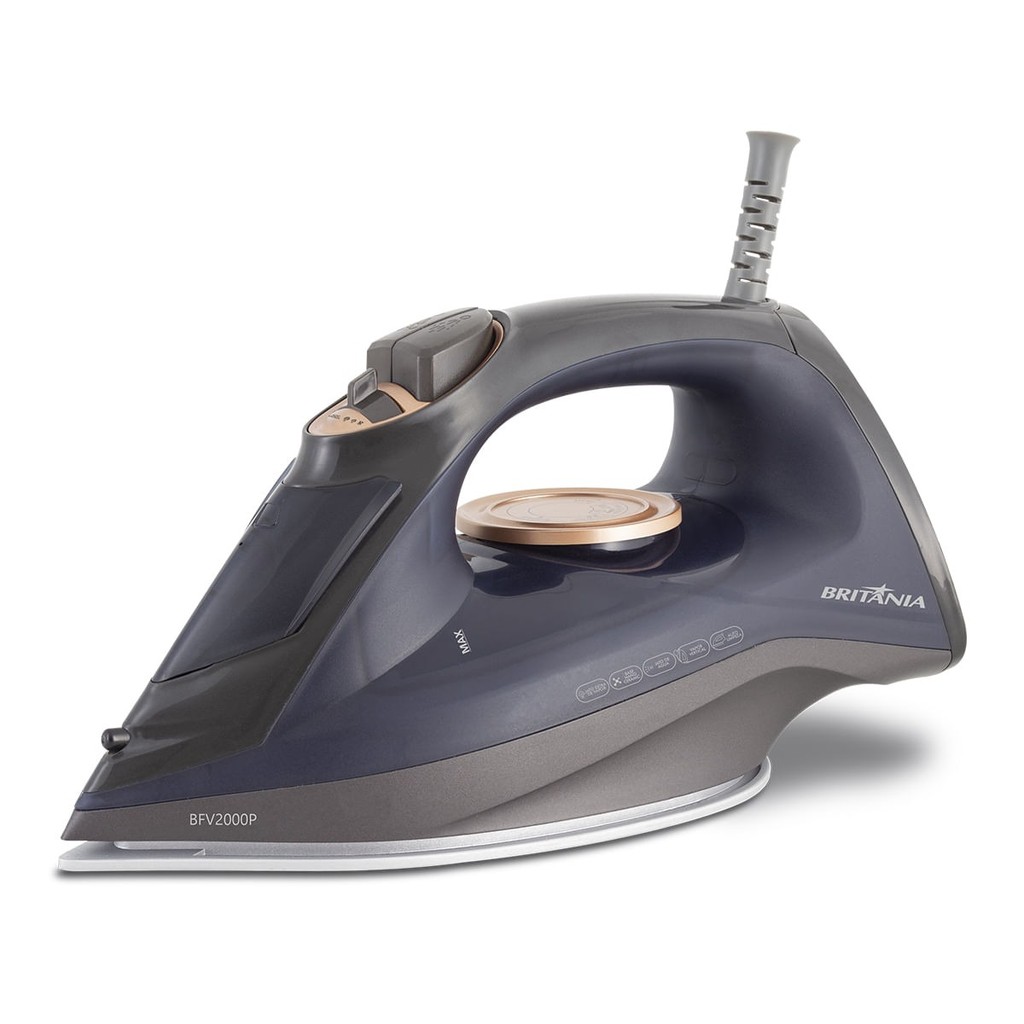 Ferro de Passar A Vapor Britânia BFV2000P Ceramic Azul 127V em Oferta na Shopee