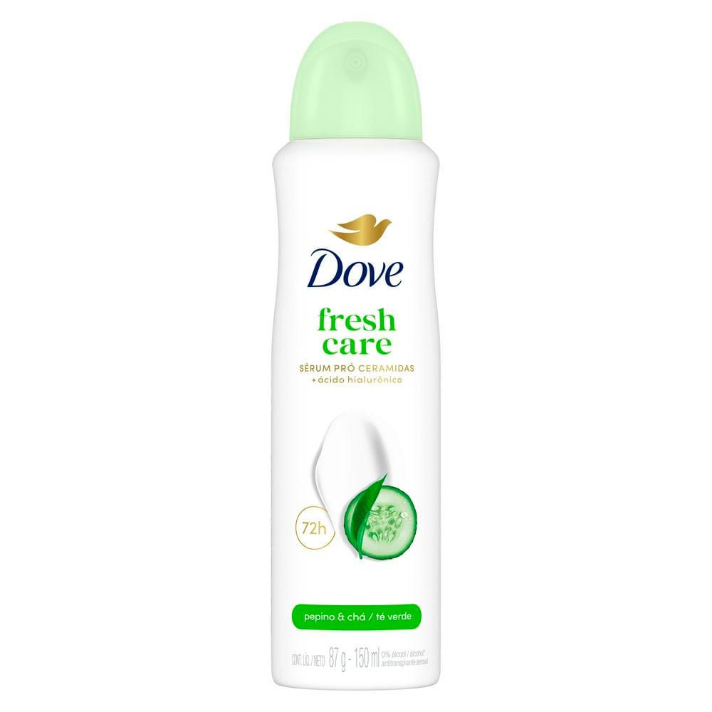 Desodorante Antitranspirante Aerosol Dove Go Fresh Pepino e Chá Verde 150ml em Oferta na Shopee