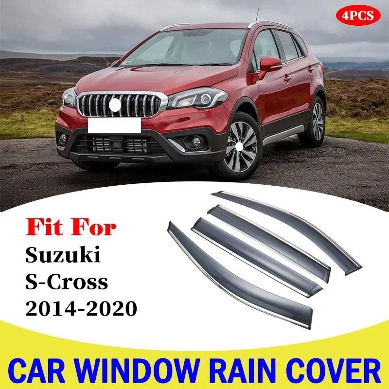 Para Suzuki S-Cross 2014-2020 Carro Chuva Escudo Janela Viseira Defletores Toldo Guarnição Exterior-Estilo Acessórios