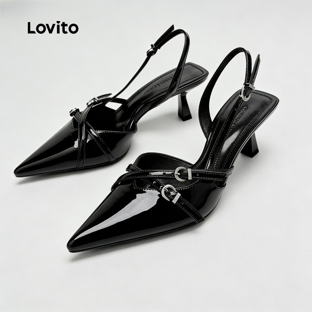 (Lovito Refine) Saltos Elegantes de Metal para mulheres LR24E033 em Oferta na Shopee