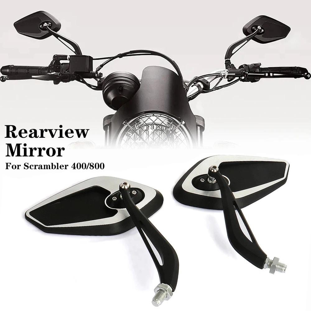 Novo Espelho Retrovisor Direito Esquerdo Da Motocicleta Losango Espelhos Retrovisores Laterais Para Ducati SCRAMBLER 400