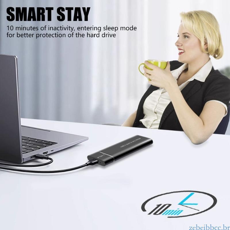 zebeibbcbr Fast M 2 Caixa Gabinete Disco Sólido Conexão USB3 2 10Gbps Type C Dissipação Calor Metal Fáci