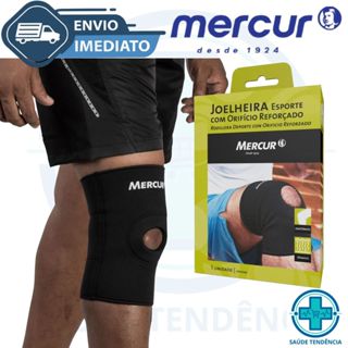 Joelheira Esporte com Orifício Reforçado Mercur Patelar Ortopédica Compressão Ligamento Lesão em Oferta na Shopee