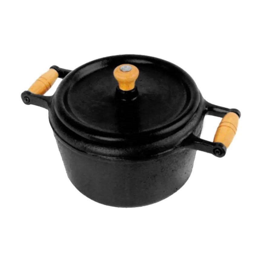 Panela de Ferro Modelo Pressão 2 Alças de Madeira - 6 Lt