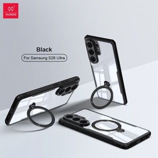 Para Samsung Galaxy S26 Ultra Caso XUNDD Anti-Queda Duro PC Claro Sucção Telefone Capa Com Anel Suporte Rotativo em Oferta na Shopee