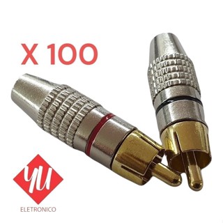 Kit 100 Plug Rca Conector Macho  Metalico  50 Pares em Oferta na Shopee