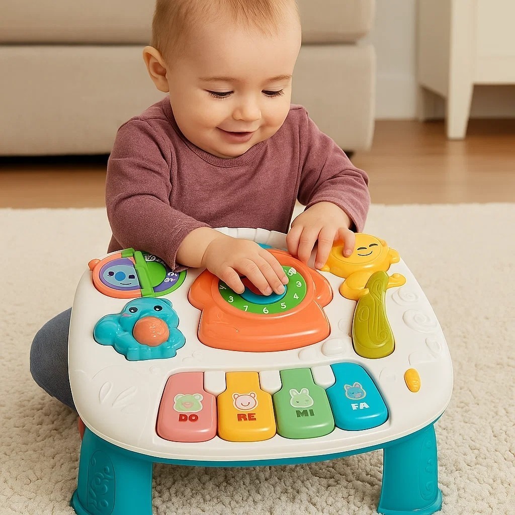 Mesa Atividades Musical Bebê Brinquedo Educativo Interativo Luzes Sons Formas Achadinhos