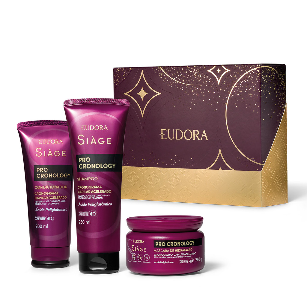Kit Eudora Siàge Pro Cronology (3 Produtos) em Oferta na Shopee