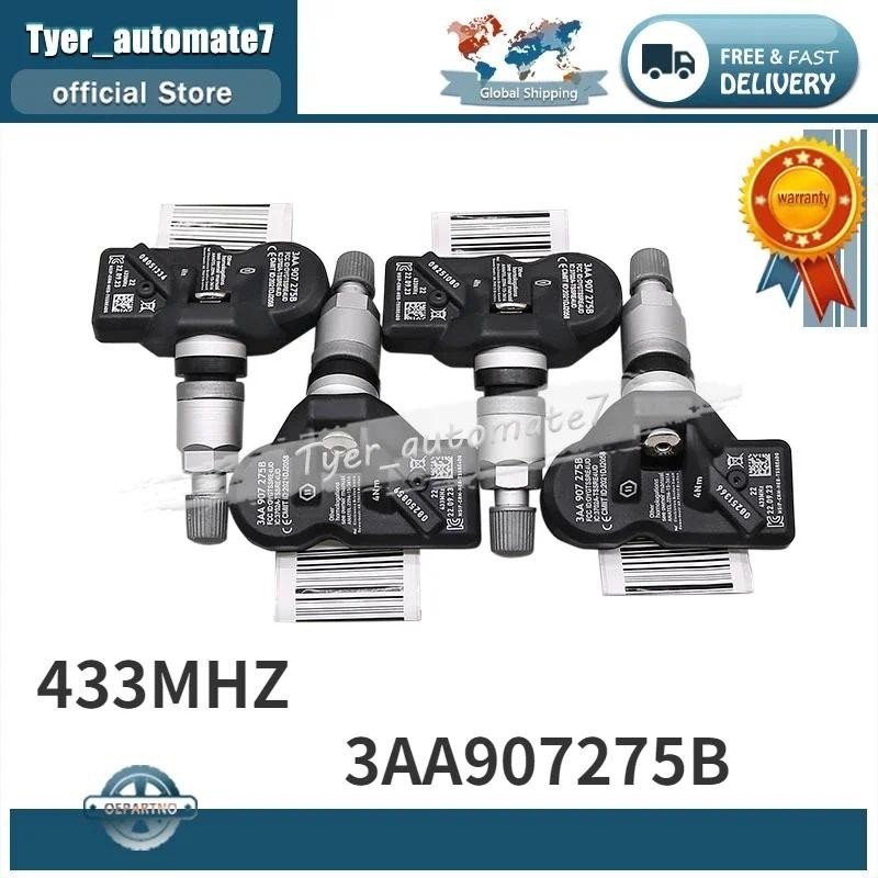 Para 2012-2017 Volkswagen CC Tiguan 4Pcs Sensor De Sistema De Monitoramento De Pressão Dos Pneus TPMS 433MHz 3aa907275pe