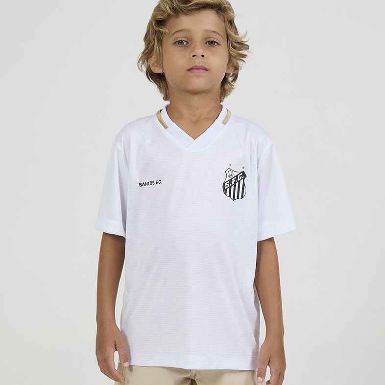 Camiseta Santos Deslocar Infantil Branca