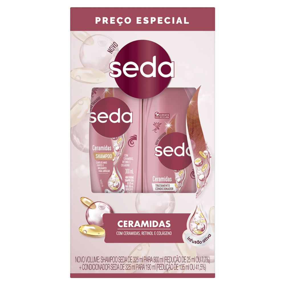 Shampoo 300ml e Condicionador 190ml Seda Ceramidas em Oferta na Shopee