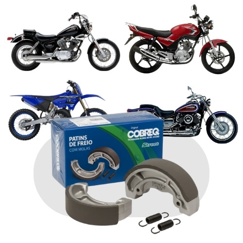 Patim de Freio Lona Sapata Dianteira Yamaha Yz 250 XVS 250 Virago XV Dragstar Ybr 125 ED/E/K Cobreq