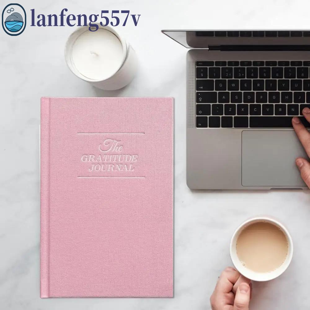 Imagem Caderno De Diário De Gratidão LANFENG , Papel A5 De Capa Dura De Linho Programação De Superfície Lisa