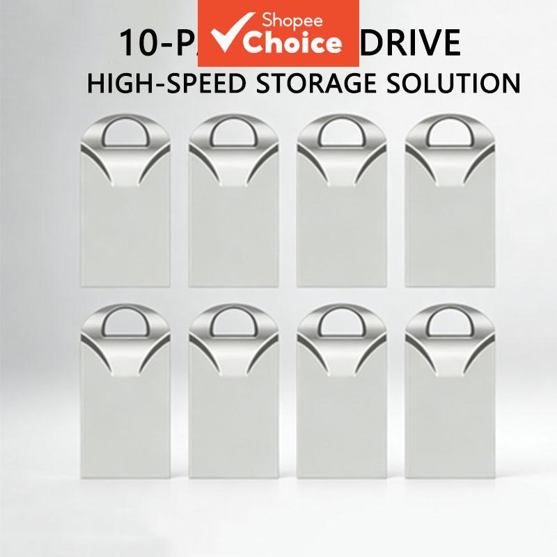 Pen drives USB de metal resistentes (10 unidades) Pen drives portáteis USB 4 GB/8 GB/16 GB para transferir e fazer