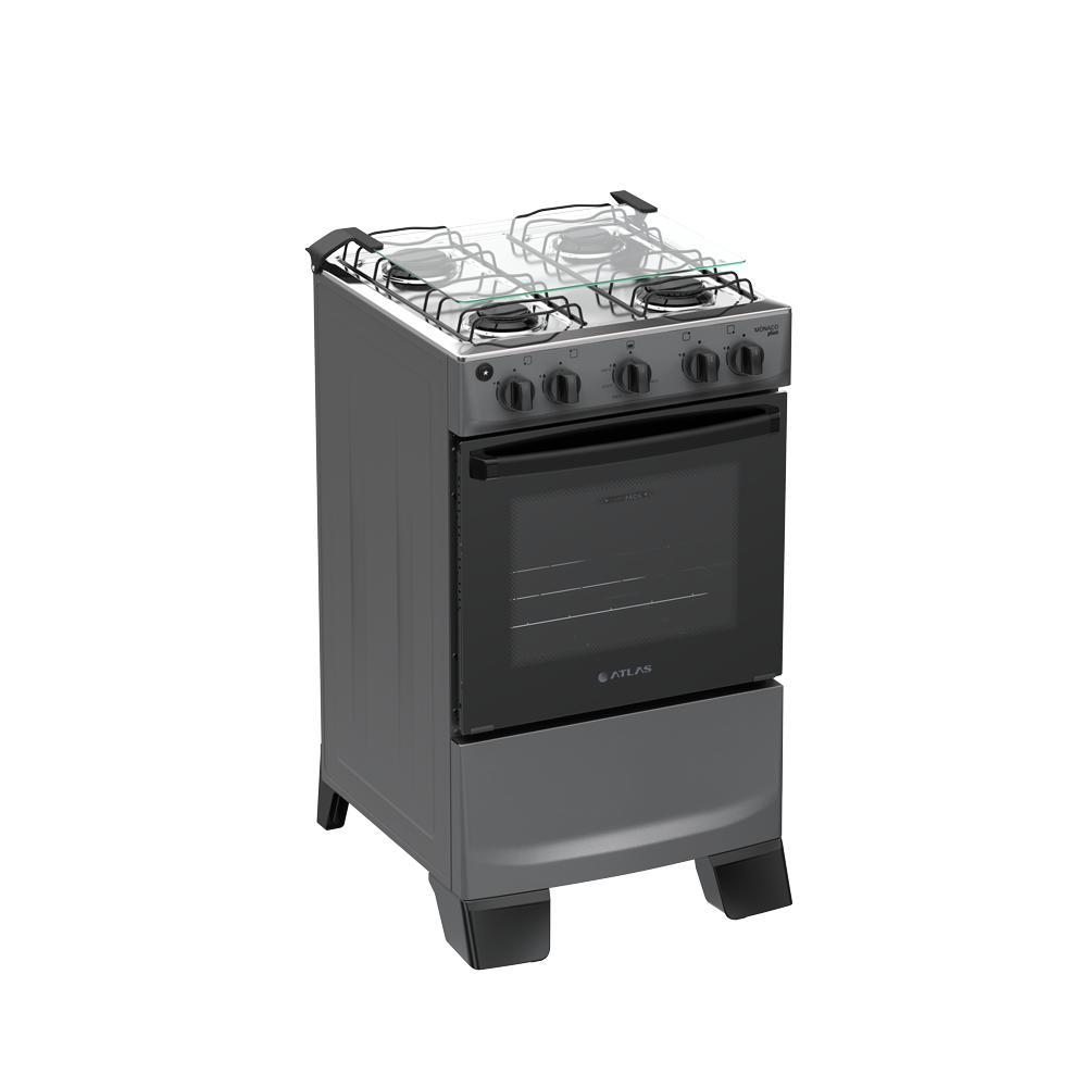 Fogão 4 Bocas Atlas Mônaco Plus Mesa de Inox Bivolt em Oferta na Shopee