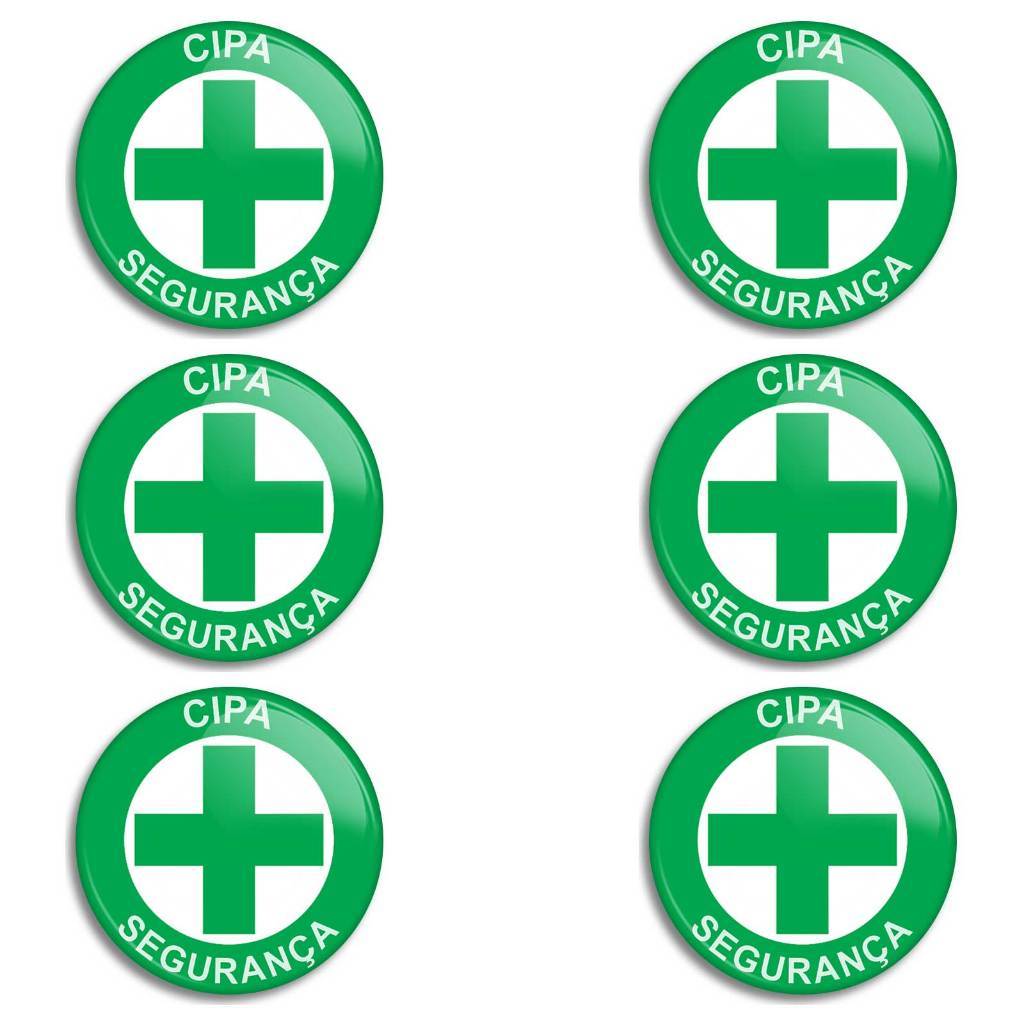 Botons CIPA broches CIPA segurança do trabalho, pins, buttons Kit com 6 unidades