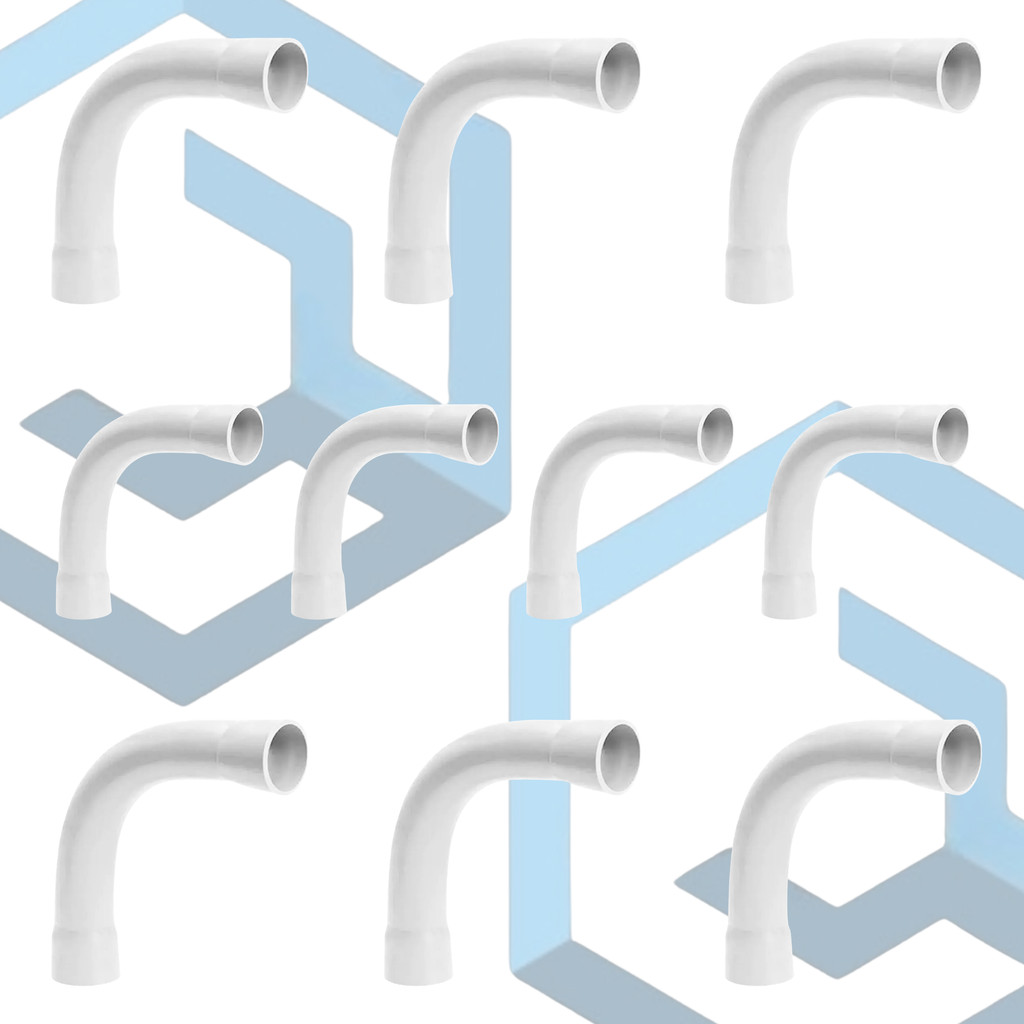 Kit 10 Curva C/ Bolsa 90º 1/2 Polegada Pvc Conduite